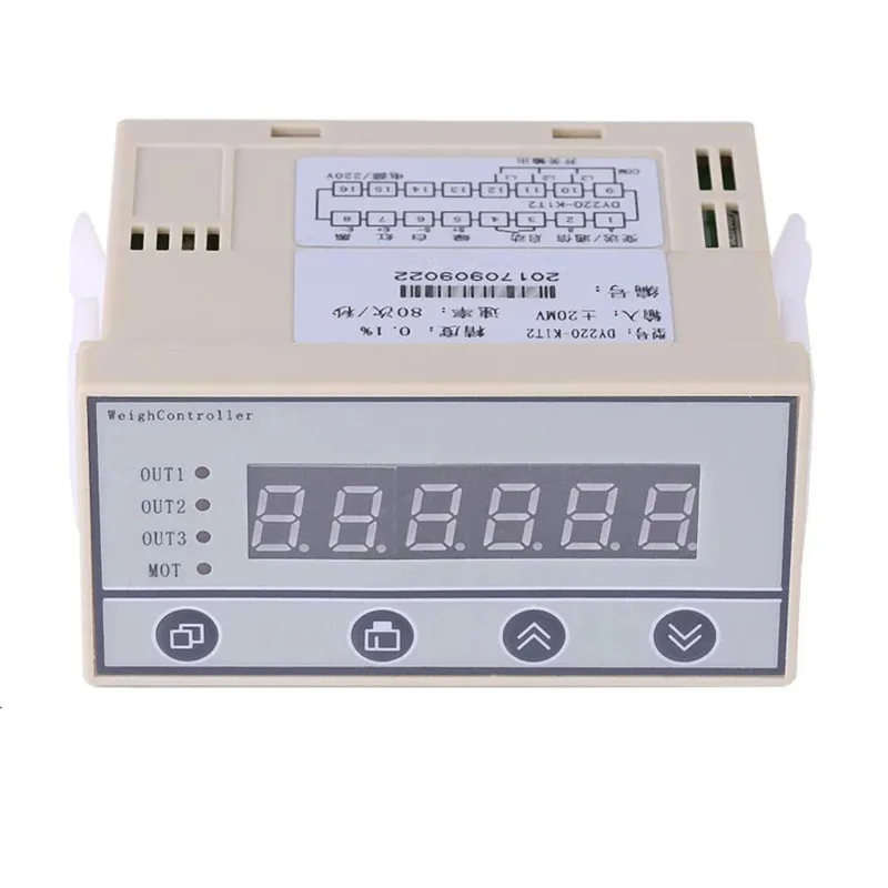 Load Cell Sensor 220V High Accuracy Weighing Controller Weight Indicator 6-Digit LED Display 2-Pin Plug