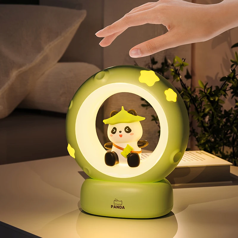 

Adjustable brightness Eye-friendly Tap Bedroom decor Night Light Portable for camping Christmas Snowman Santa Claus figurine