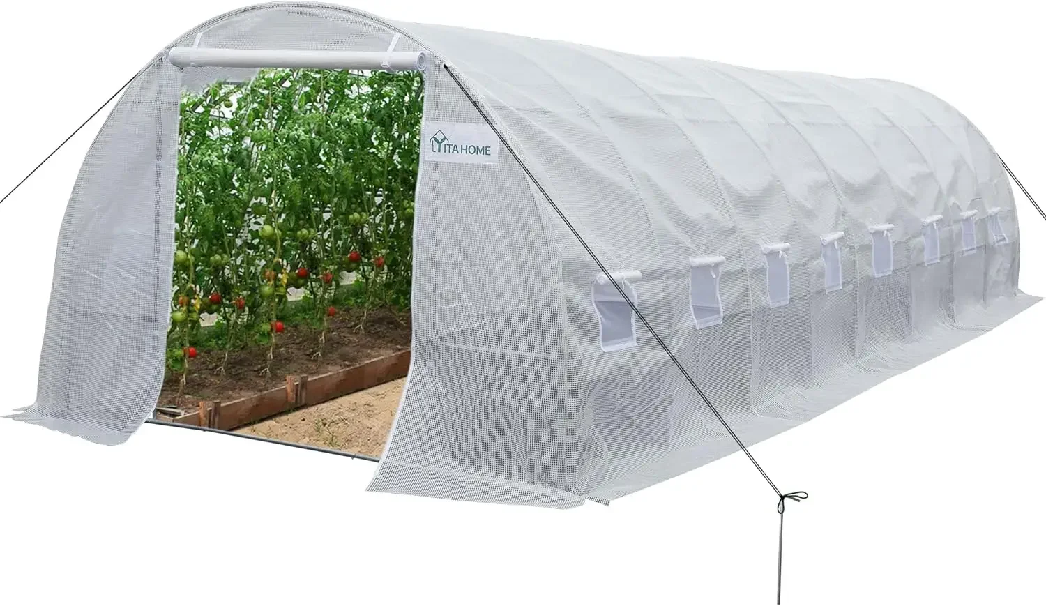 

Heavy Duty Greenhouses Large Walk-in Greenhouse Tunnel Green Houses Outdoor Gardening Upgraded Galvanized Steel Stake Ropes