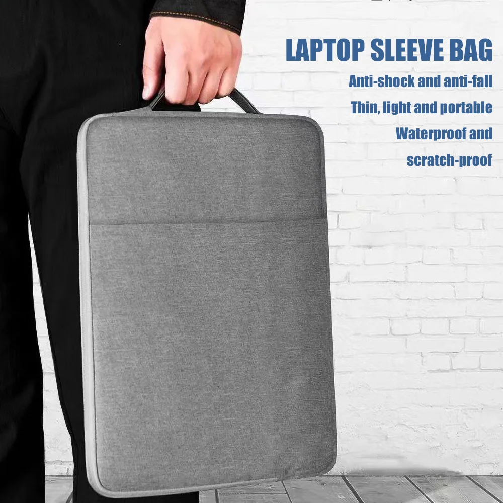 Laptop Sleeve Case Shockproof Large Capacity Laptop Handbag Waterproof Business Notebook Cover Tablet Protective Pouch Case