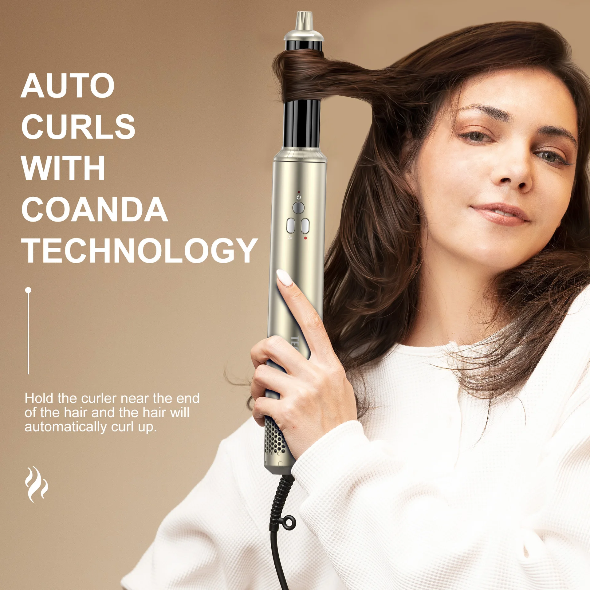 Multi-functional 6-in-1 high-speed hair dryer anion high-power curling iron straight hair comb hot air styling comb