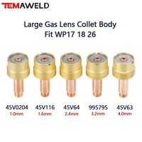 2/5Pcs 1.0/1.6/2.4/3.2/4.0mm TIG  Gas Lens Collet Body 45V0204 45V116 45V64 995795 45V63 For WP17/18/26 Welding Torch Kit