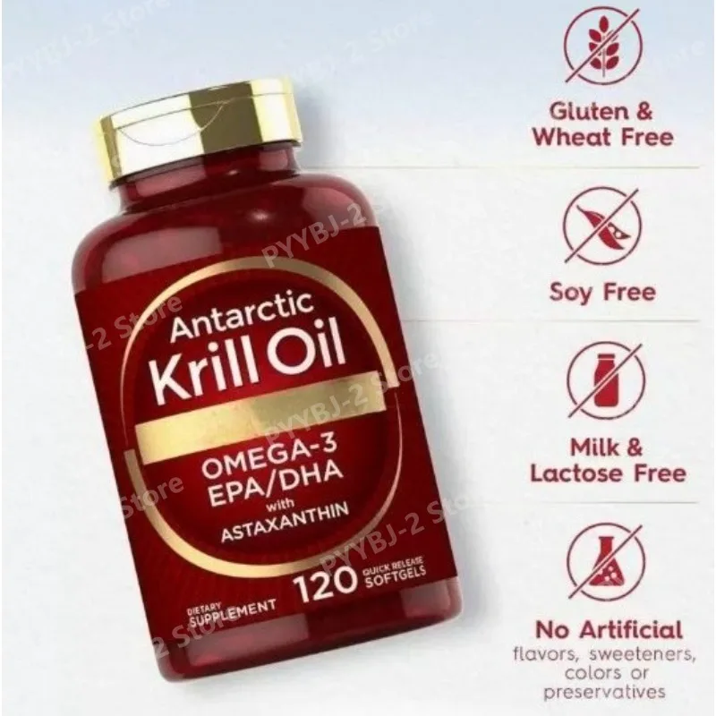 

Pure Krill Oil Omega- EPA DHA Support Heart Health 120 Softgel Dietary Supplement Capsules Non-GMO
