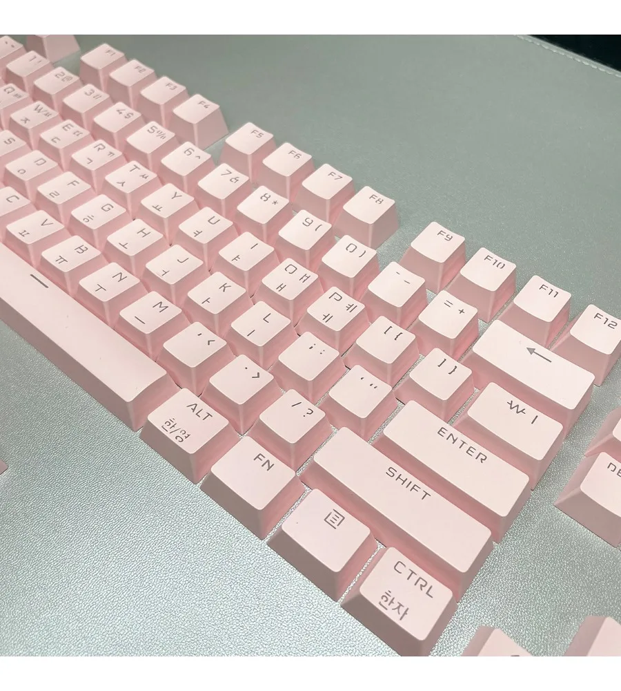 Korean mechanical keyboard keycaps personalized characters transparent black white foreign language