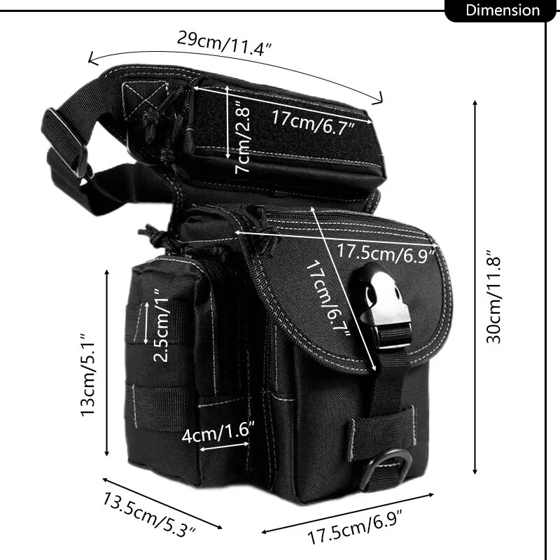 Borsa da gamba per esterni cintura in vita sistema Molle borsa da gamba tattica multifunzionale in Nylon resistente ad alta resistenza portatile