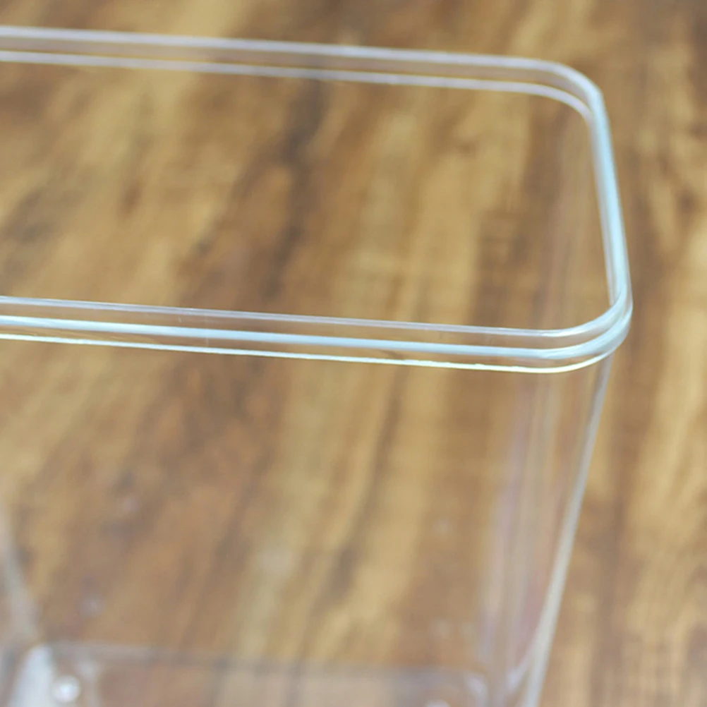 

2Pcs Keeping Box Transparent Square Storage Container Milk Tea Coffee Shop Preservation Jar Sealed Box
