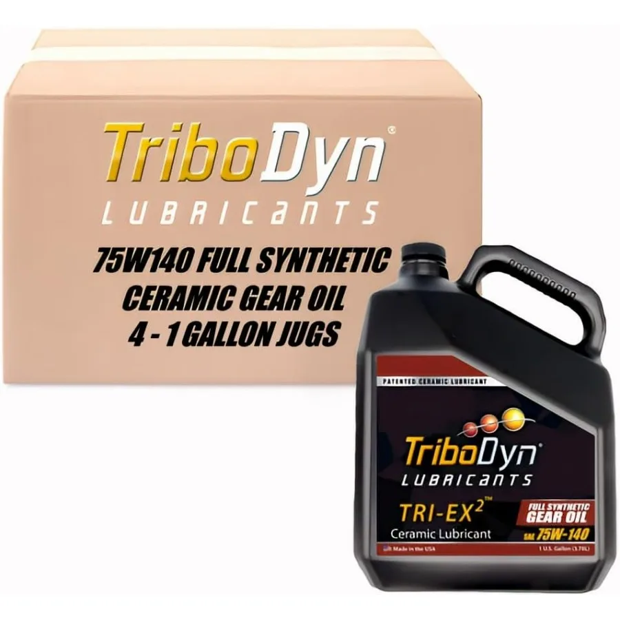 

75W140 Full Synthetic Gear Oil w Ceramic Tech GL5 Repairs Worn Gears Reduces Heat 4 Gallon Case 75W140