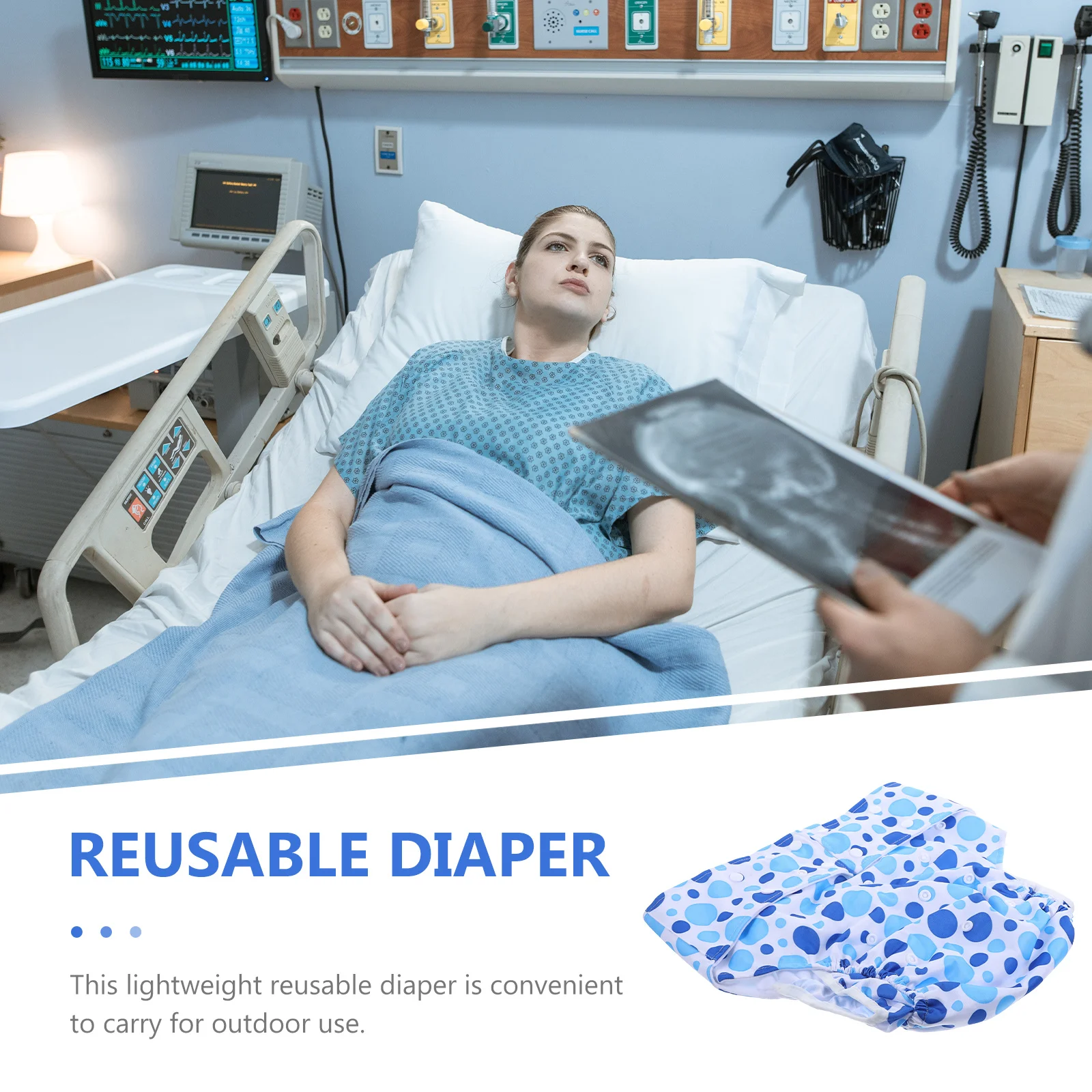 

1Pcs Washable Adult Diaper Reusable Leak-Proof Sanitary Panties Adjustable Unisex Comfortable Dry-Fast Diaper for Menstrual