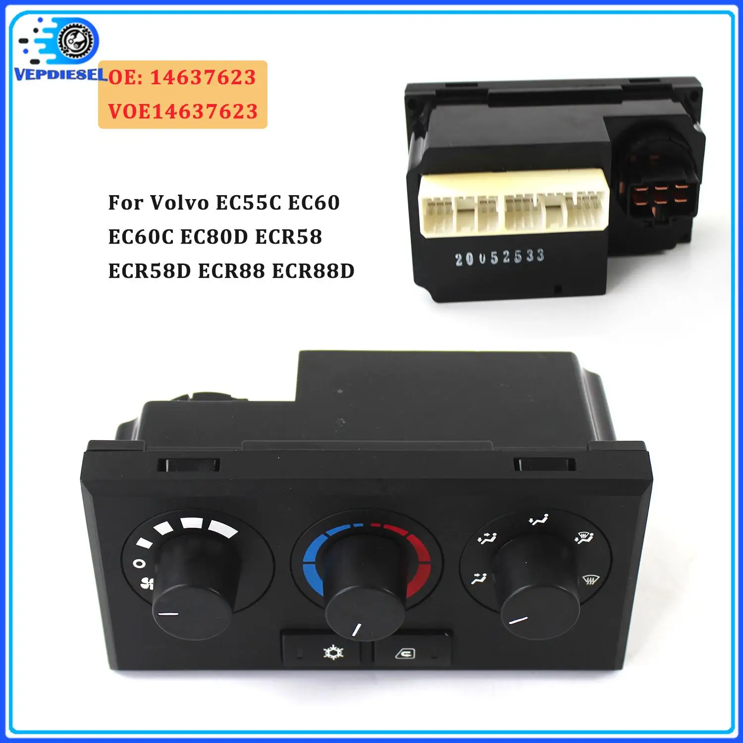 1pc New Air Conditioner Controller 14637623 VOE14637623 For Volvo EC55C EC60 EC60C EC80D ECR58 ECR58D ECR88 ECR88D Excavator