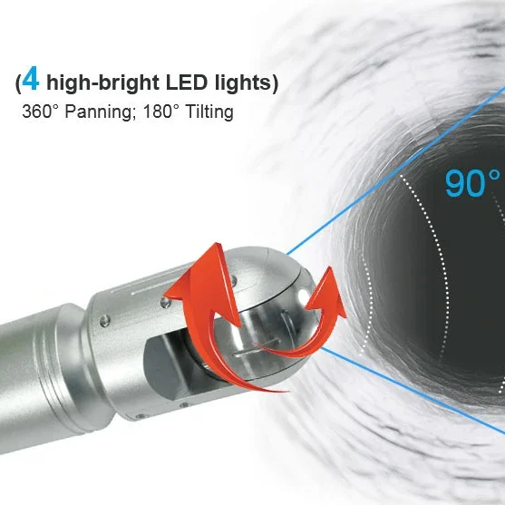 PTZ (Pan Tilt Zoom) Sewer Drain Camera CCTV Pipe Inspection For Pipeline Inspection With 512hz Locator