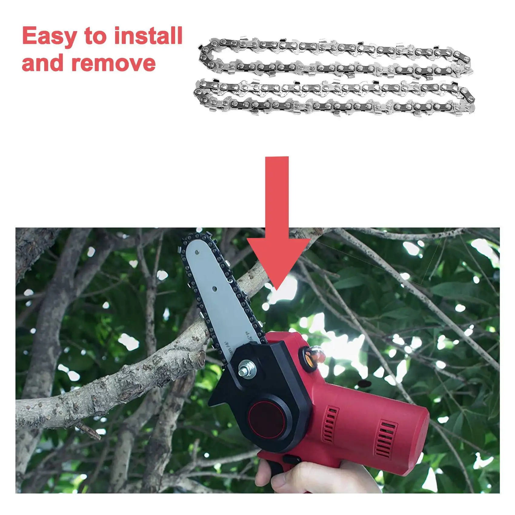 ABKW-2 шт., 4-дюймовая 1/4 дюйма, направляющая цепь для пилы, мини-цепь для бензопилы для 4-дюймовой беспроводной электрической переносной батареи, ручная бензопила