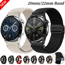 Bracelet en nylon à boucle tressée, bracelet magnétique, Huawei Watch 4, 3, GT4, 3/2 Pro, Samsung Watch 6, 5, 4, 3, Amazfit GTR, GTS Band, 20mm, 22mm