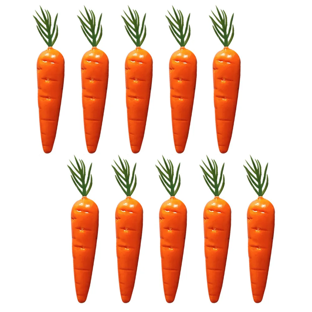 

10Pcs Vivid Artificial Carrots Simulated Fake Carrot Decor for Micro Landscape Layout Mini House Accessories Small Party