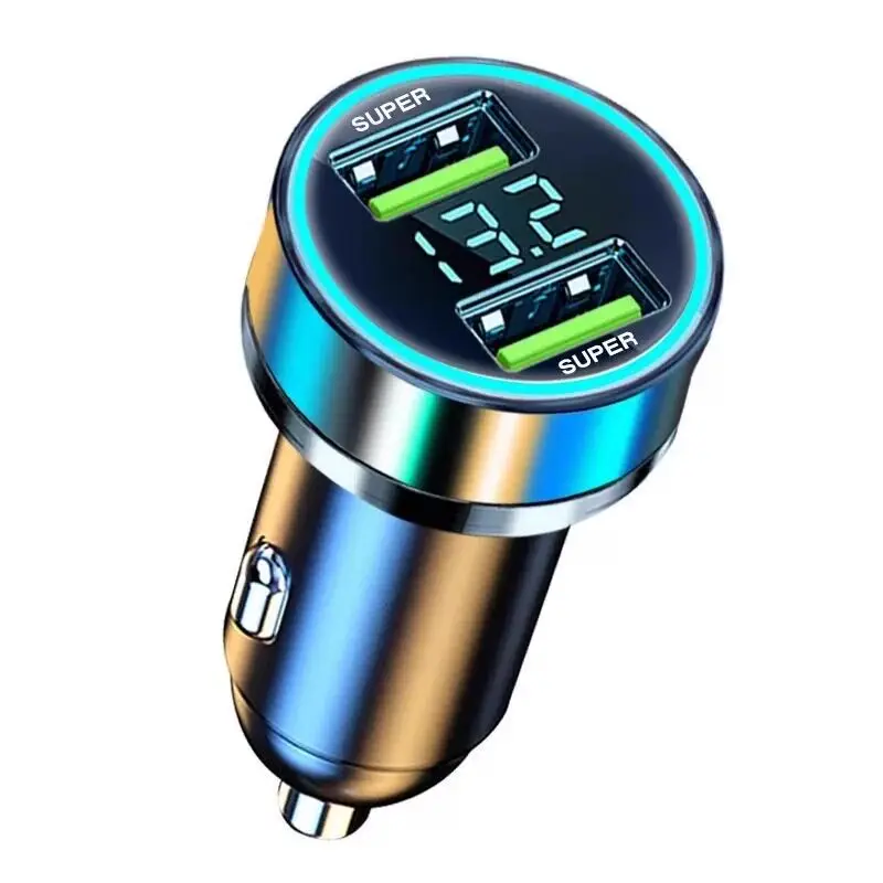 120W Mini Car Charger Fast Charging Dual Port PD QC3.0 Type-C Quick Charger for Android/iOS Adapter 12-24V