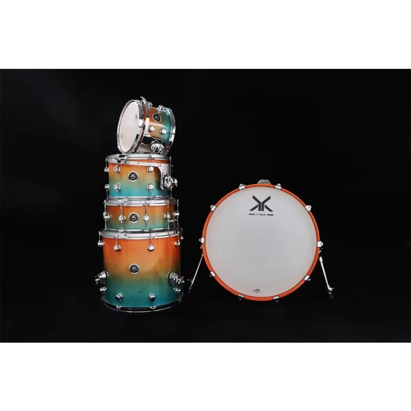 Factory direct sales Noise cancelling Instrument Female Blue orange Yellow drum set miniature drum set