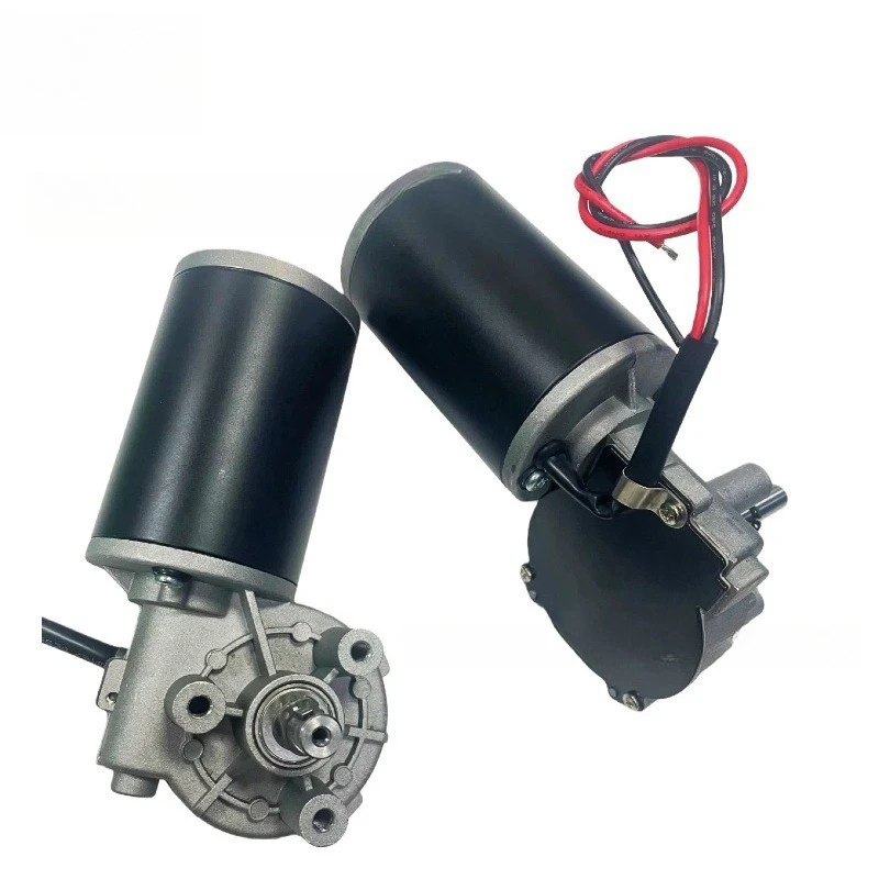 63Mm micro DC motor 24V45w180 rotary keyway shaft motor self-locking reducer worm gear worm motor