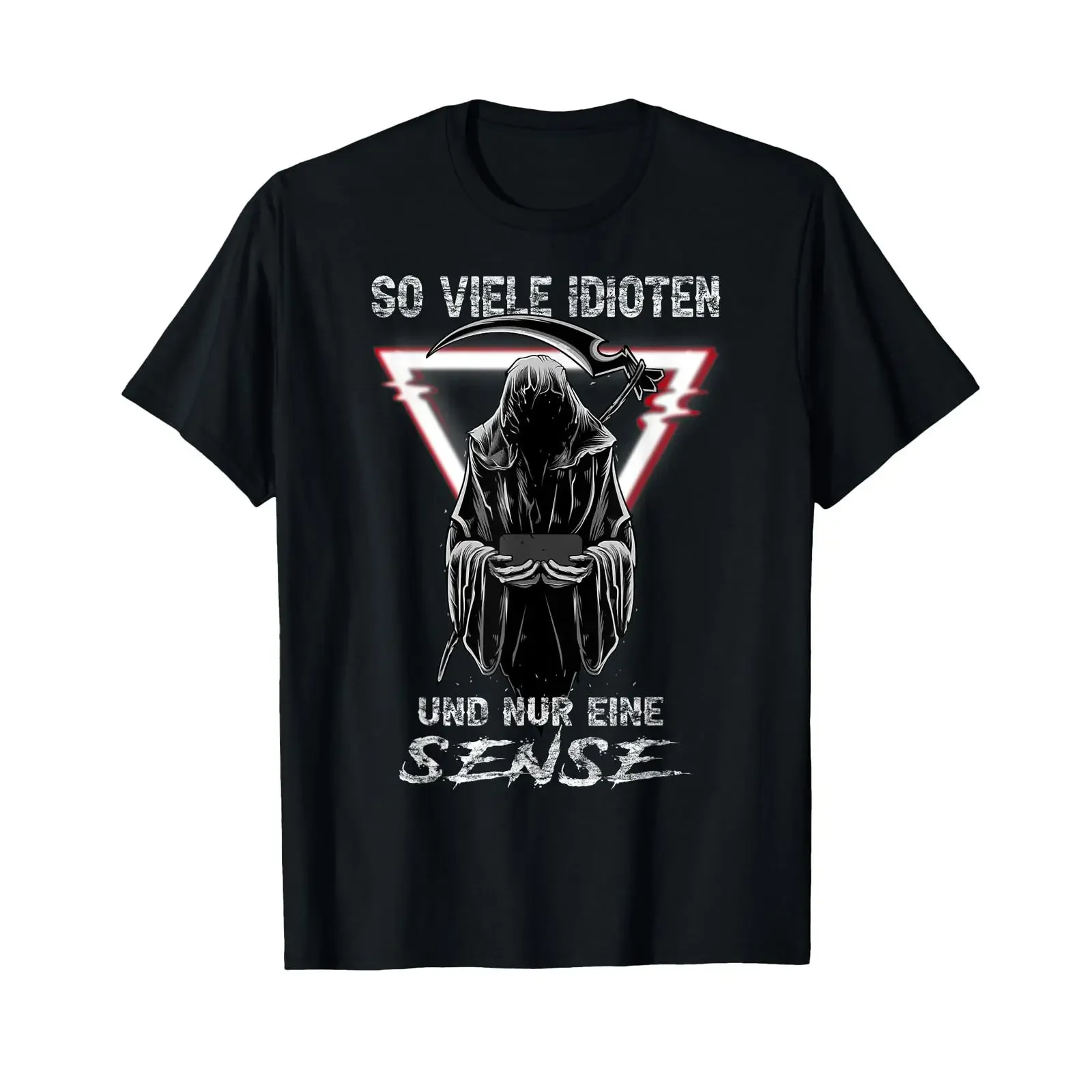 So many idiots and only one scythe Sarcasm Reaper T shirt black size s vintage Washed Versatile Soft graphic homme streetwear