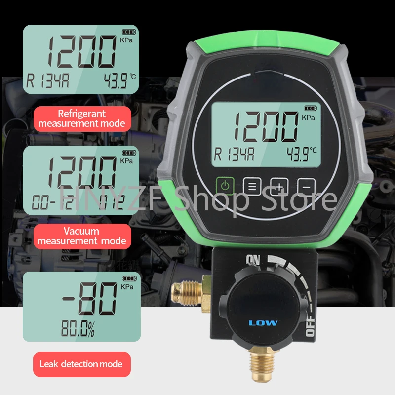 Imagem -05 - Medidor de Flúor Eletrônico com Display Digital Manifold Testador Medidor de Pressão a Vácuo Refrigerante ar Condicionado Detecção Vazamento