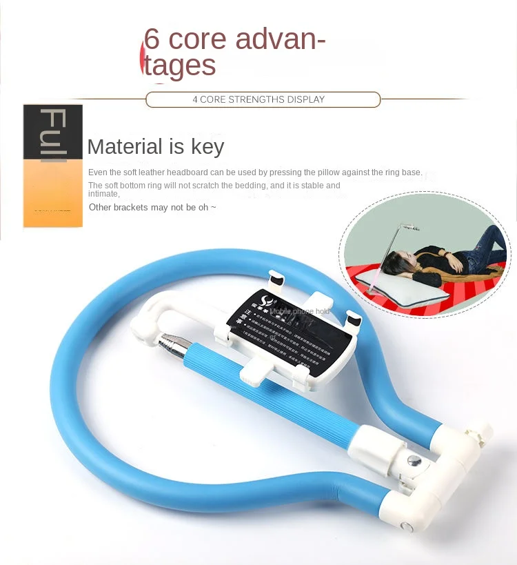Universal Foldable Desktop Lazy Bracket, Rotating and Stretching, Neck Hanging Phone Stand, Sleeping and Watching God Tool