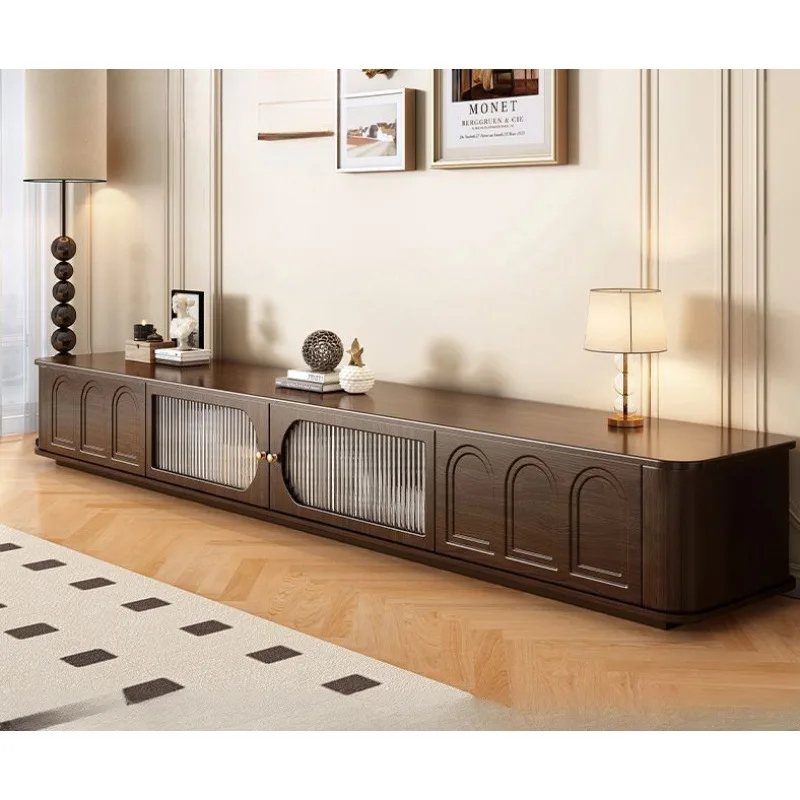 TV cabinet Chinese antique household new Chinese solid wood TV cabinet floor-to-ceiling coffee table combination set for rental