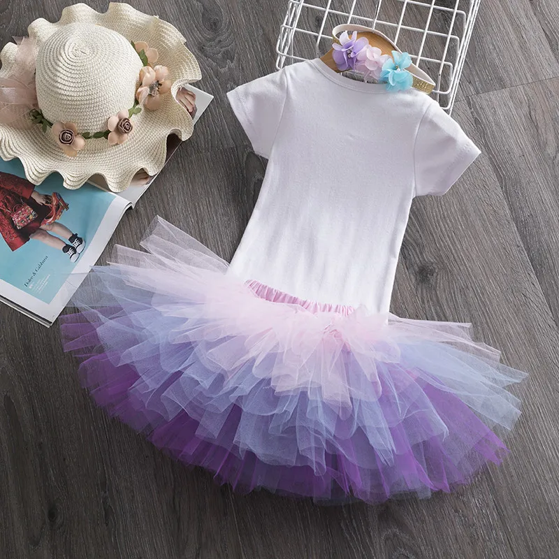 Baby Girl Clothes Unicorn 1st Birthday Party Princess Dress 1 Year Old Ceremony Tulle Tutu Gown Newborn Infant Christening Dress