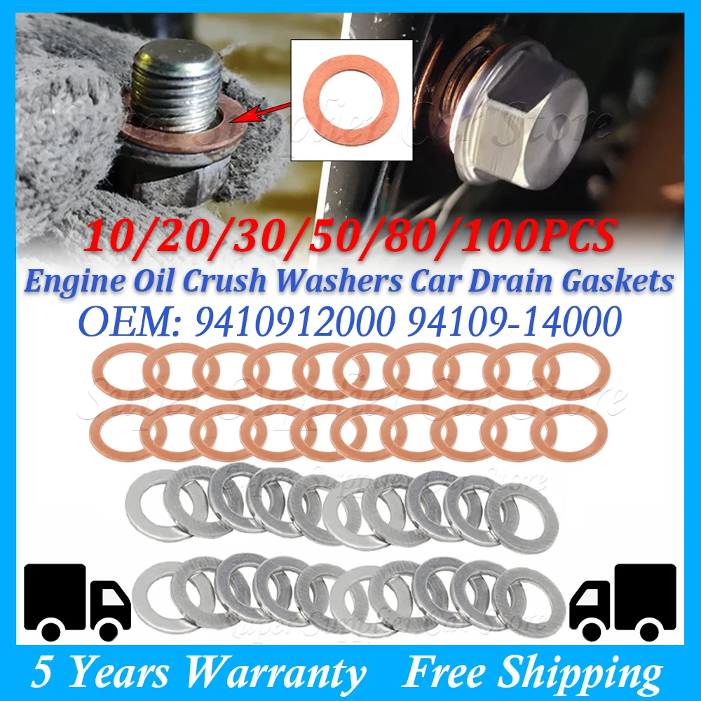 

14 мм новые прокладки сливной пробки масла, прокладки 9410914000 94109-14000 для Honda Accord Civic CR-V HR-V Odyssey Pilot Acura CL ILX