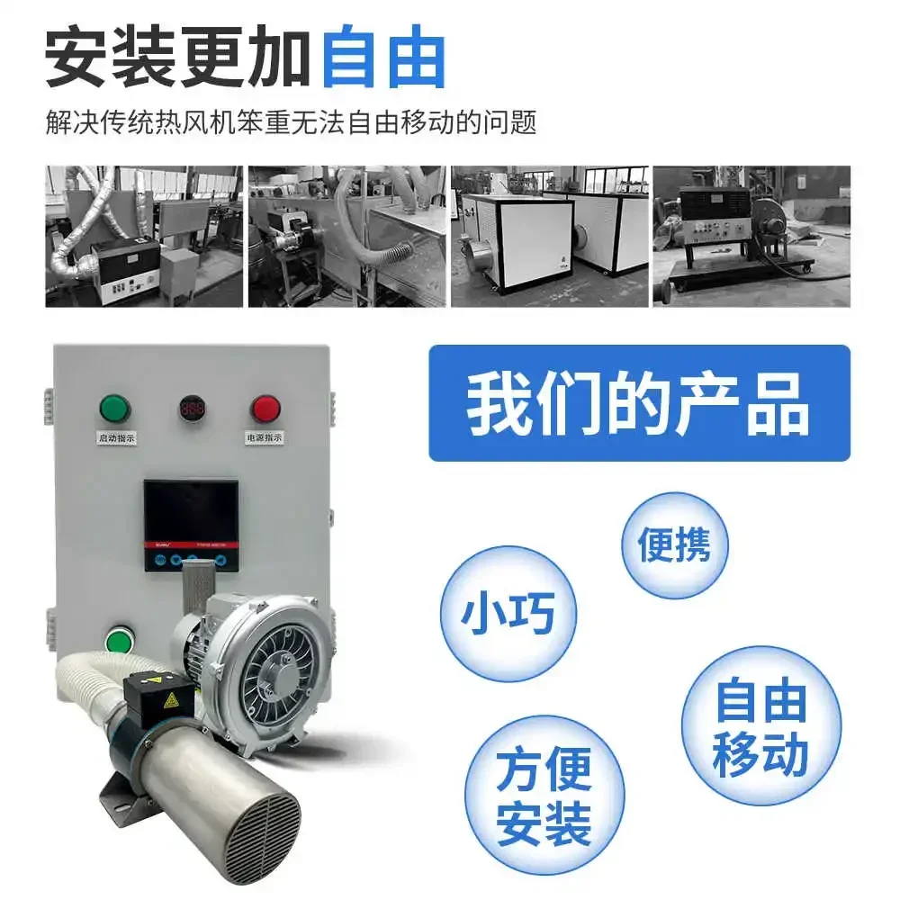 Ventilatore di aria calda industriale ad alta pressione da 16 kW ad alta potenza che asciuga il riscaldatore di aria calda con display digitale e regolazione della temperatura