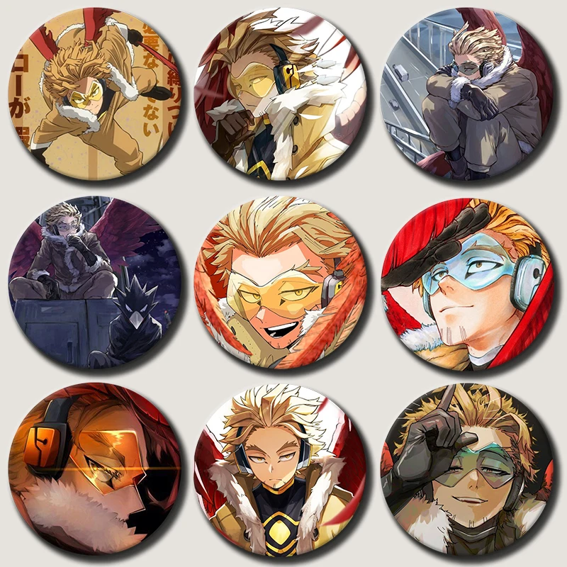 58mm Anime Character Hawks Soft Button Pin Hero Cartoon Brooch Creative Badge for Backpack Clothes Decoration Gift