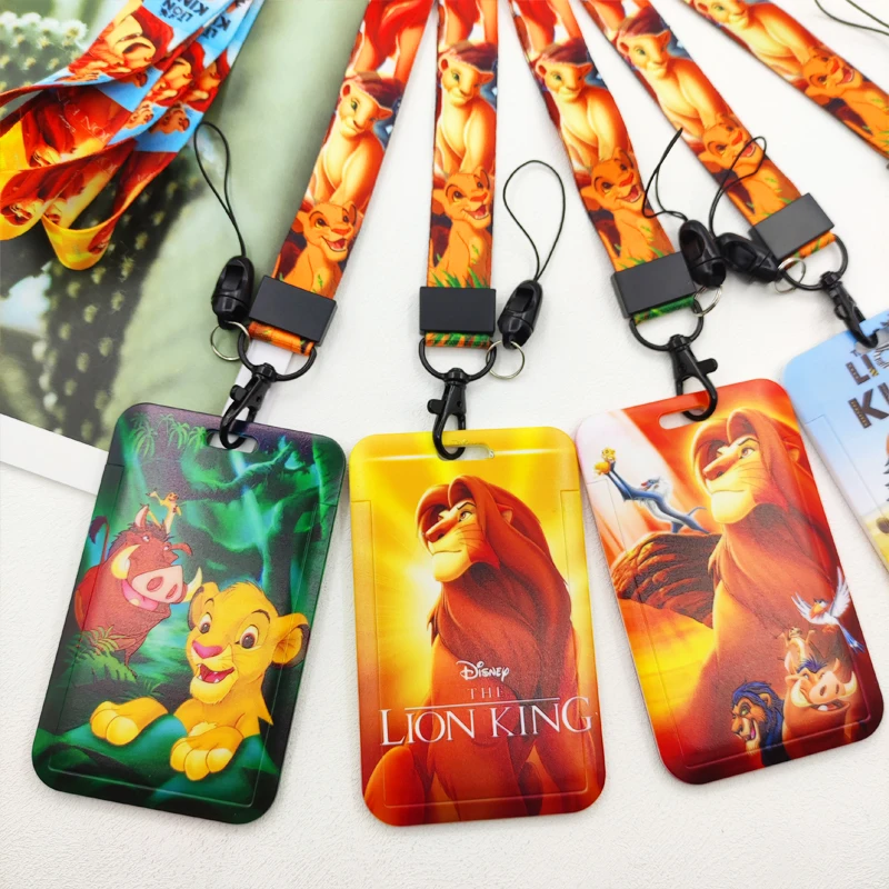 Disney Lion King Credential Kaarthouder Kawaii Cartoon Metro Badge Kaarthouders Student Campus Lanyard Kaarten Houder