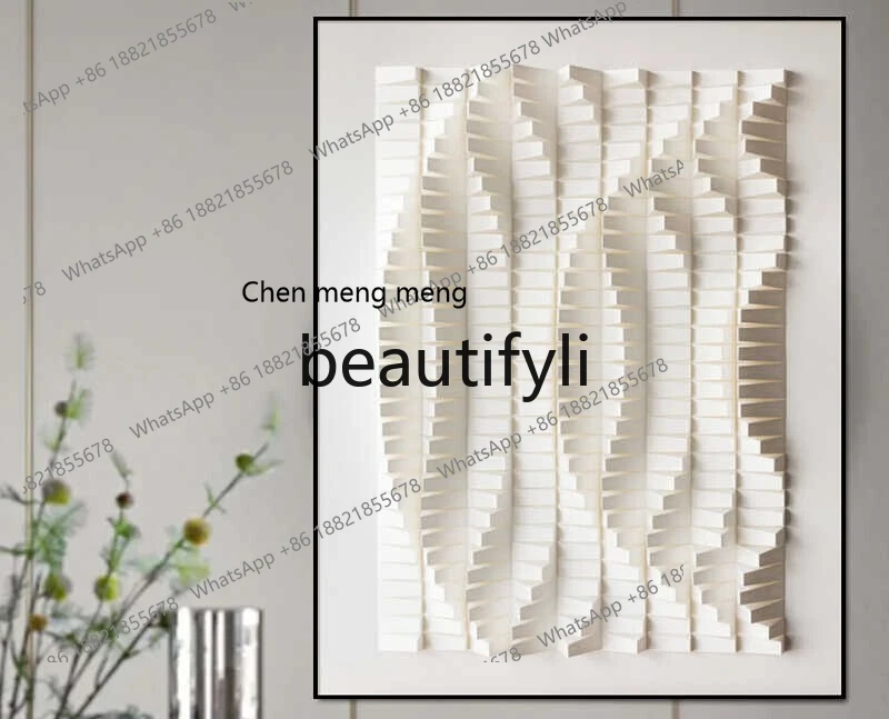 

X Living room decoration minimalist mural wood carving installation porch sofa background wall hanging painting