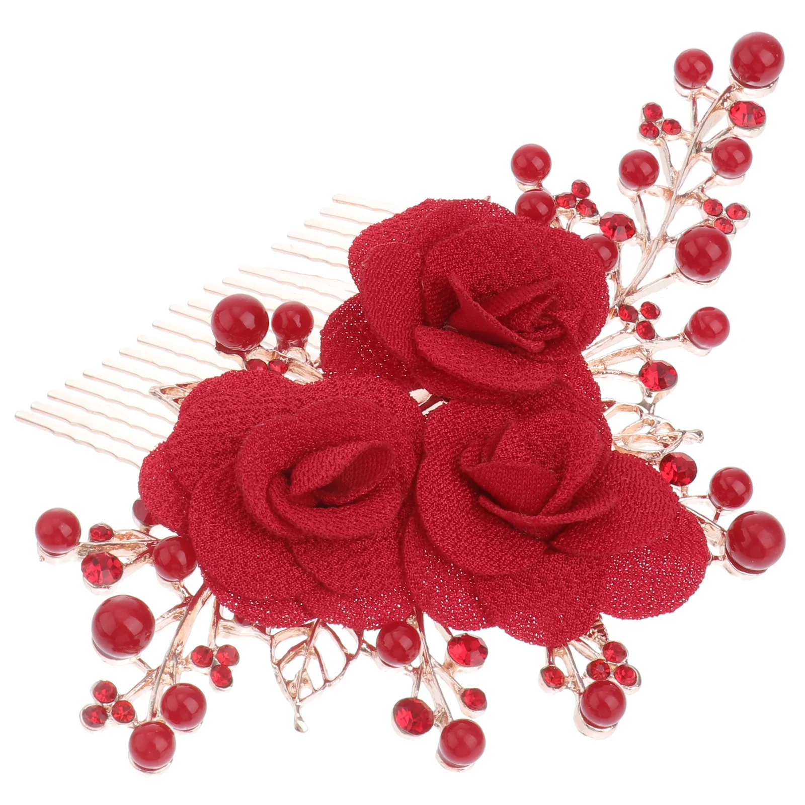 مشط لغطاء الرأس من اللؤلؤ على شكل زهرة وردية عتيقة لغطاء رأس الزفاف وإكسسوارات الزفاف دبوس شعر أنيق لديكور حفلات وصيفة العروس #6