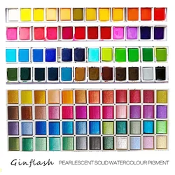 48colors set Color Glitter Water Color Acuarelas Metallic Gold aquarela Pigment Artist Painting Watercolors set paint brush