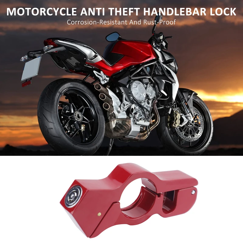 

Motorcycle Grip Lock Heavy Duty Anti Theft Helmet and Brake Lock Secures Bike Scooter Moped ATV Motorcycle Handlebar Lock