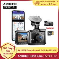 AZDOME Dash Cam GS63H Pro 4K 1080P Dual-channel Camera for Car Built-in GPS WIFI Car DVR 24H Parking Monitor Black Box داش كام