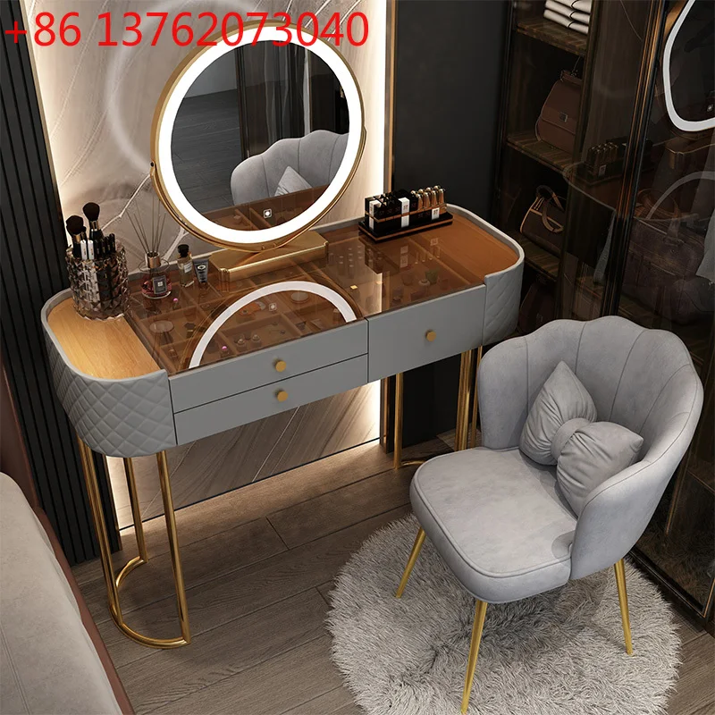 

Nordic Makeup Luxury Dresser Storage Mirror Metal European Lounge Dressers Bedroom Drawer Modern Coiffeuse House Accessories