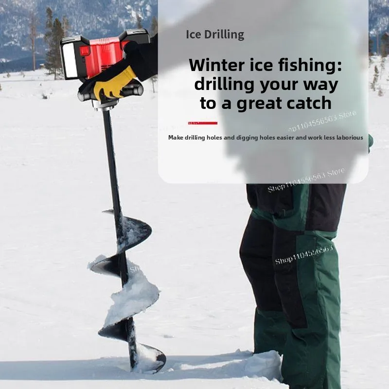 ** Cordless Electric Ice Auger for Ice Fishing - High-Power Drilling**