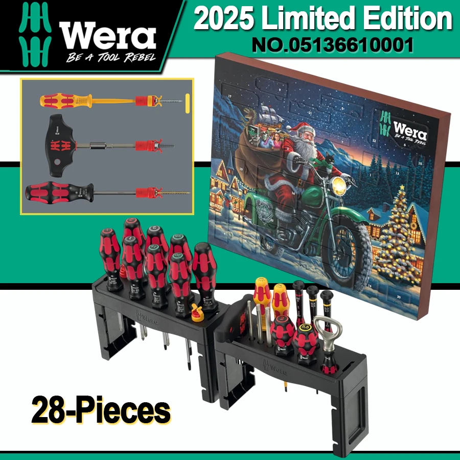 

Wera 28 Pcs Multi-purpose Tool Kit Christmas limited Edition Hex Wrench Screwdriver Set Advent Calendar 2025 NO.05136610001