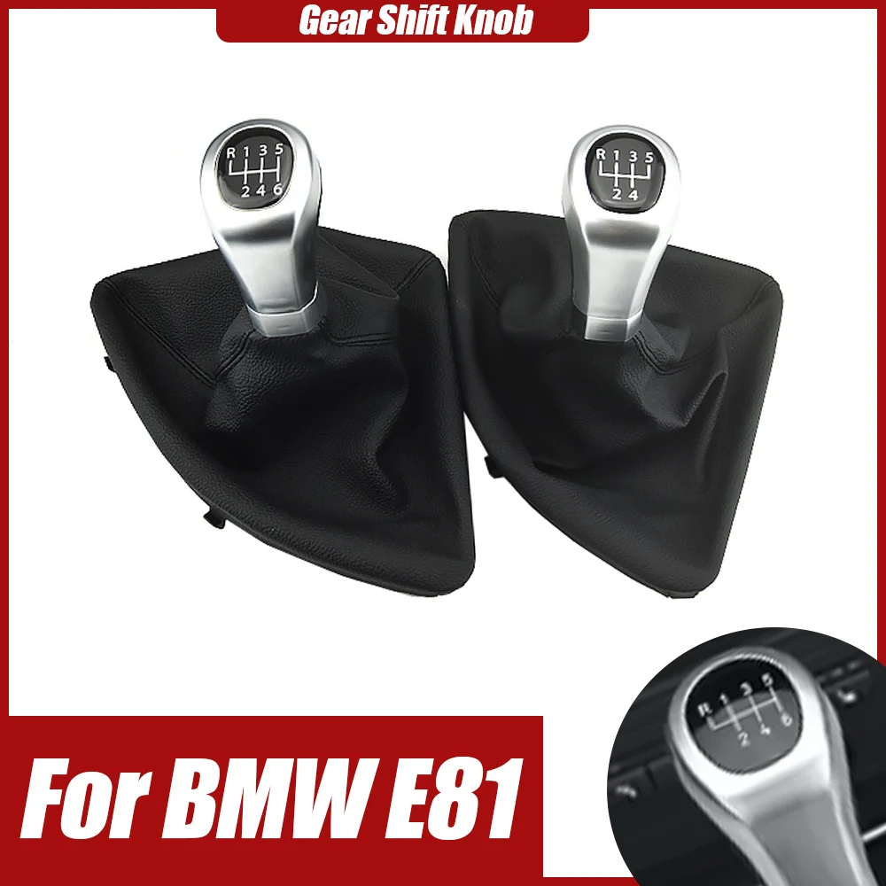 5/6-Gang Schaltknauf mit Schaltsack-Abdeckung und Rahmen für BMW 1er Serie E81 E82 E87 E88 2003-2013