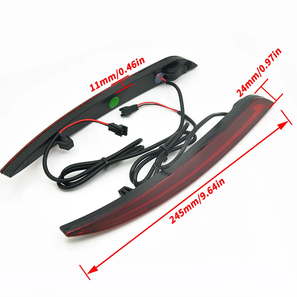 ZD Style Red 3D Optic LED Rear Bumper Reflector driving Tail Brake Light Turning Lights For 2014~2016 Ford Fusion Mondeo