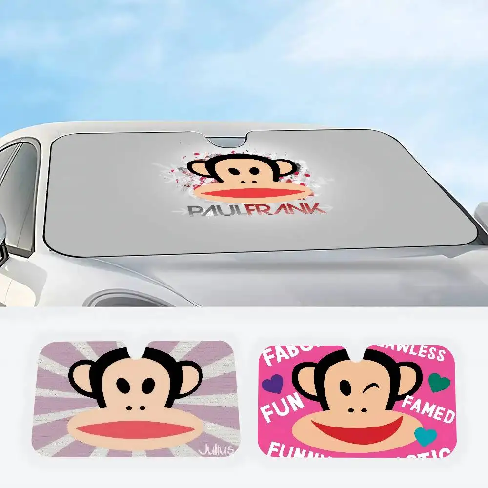

Car Solar Protection Heated Windshield Sunshade Car Cover Sun Shade Auto Sun Visor Car-covers Anime P-Pauls logo Franks