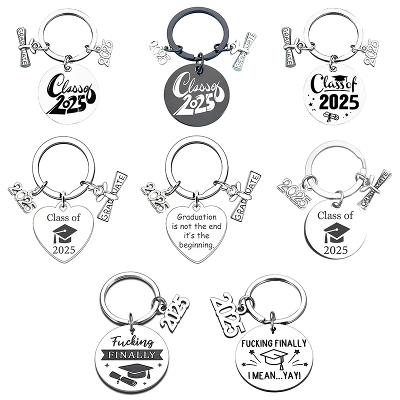 Metal Graduation Gift Keychain Class Of 2025 Key Ring For High School College Graduation Graduation Season Souvenir