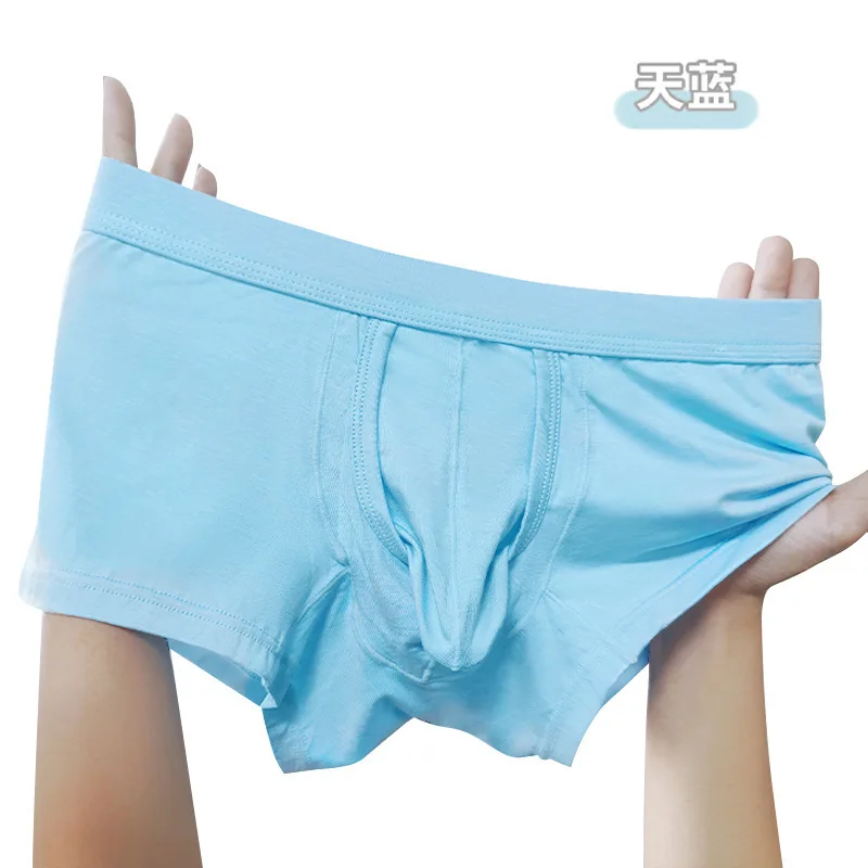 Men's underwear separate solid color cotton boxers breathable boxer shorts head underpants solid color shorts 1807-PJ