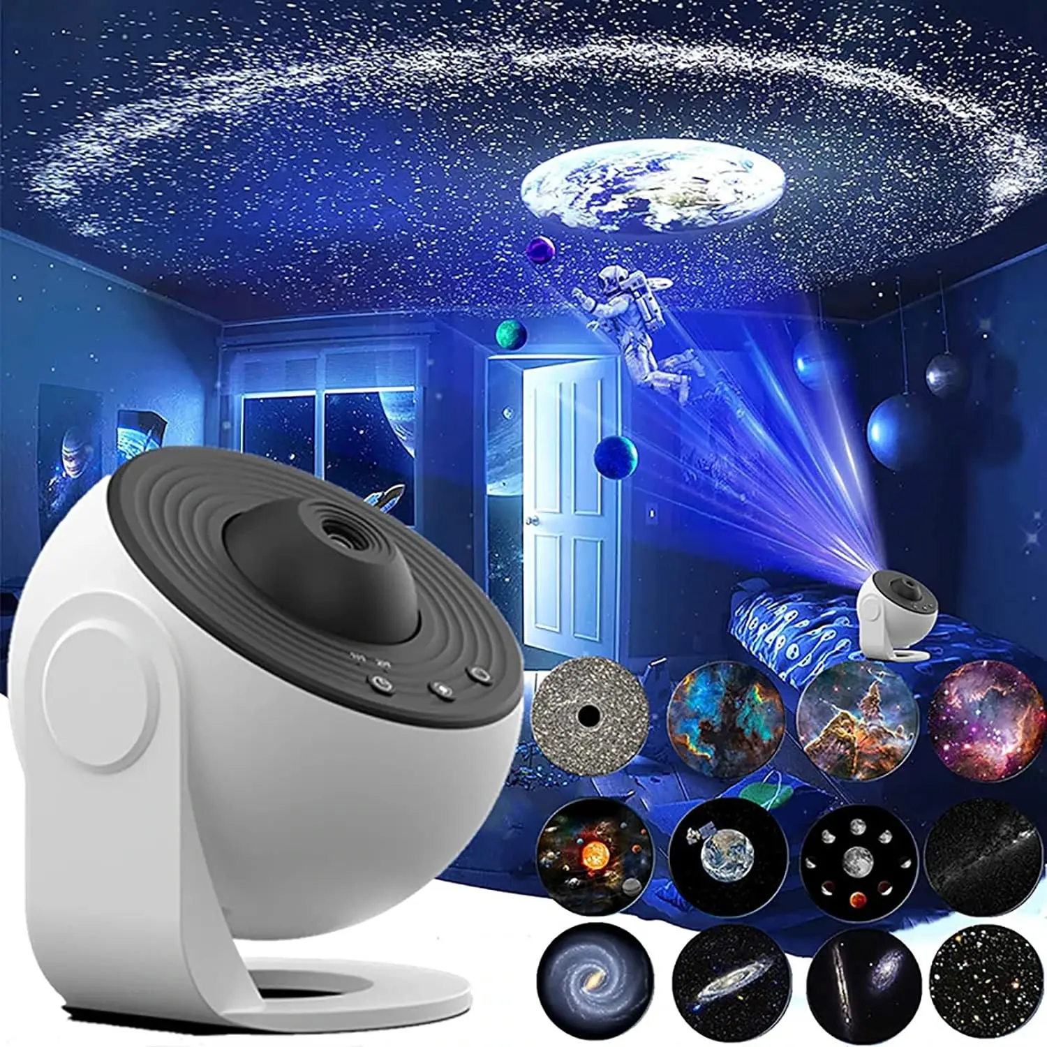 12 in 1 Planetarium Galaxy Star Projector, 360° Rotating Nebula Lamp, HD Image Large Projection Area LED Lights for Kids, Room