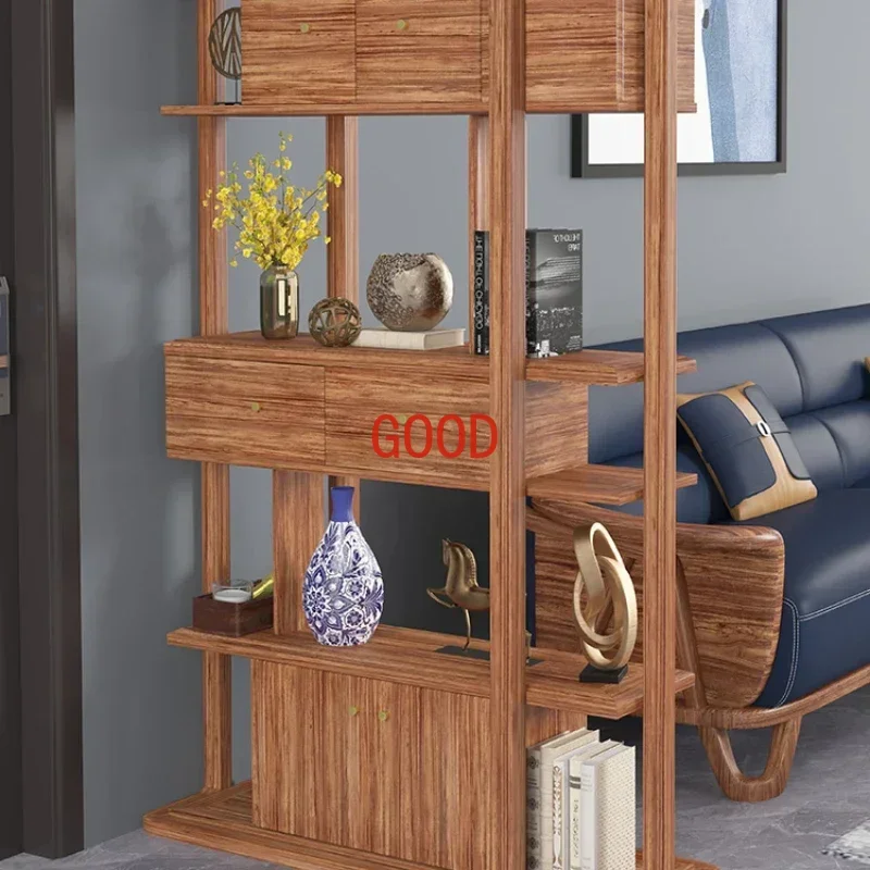 Hallway Shoe Cabinet New Double-Sided Solid Wood Entrance Porch Cabinet Nordic Home Screen