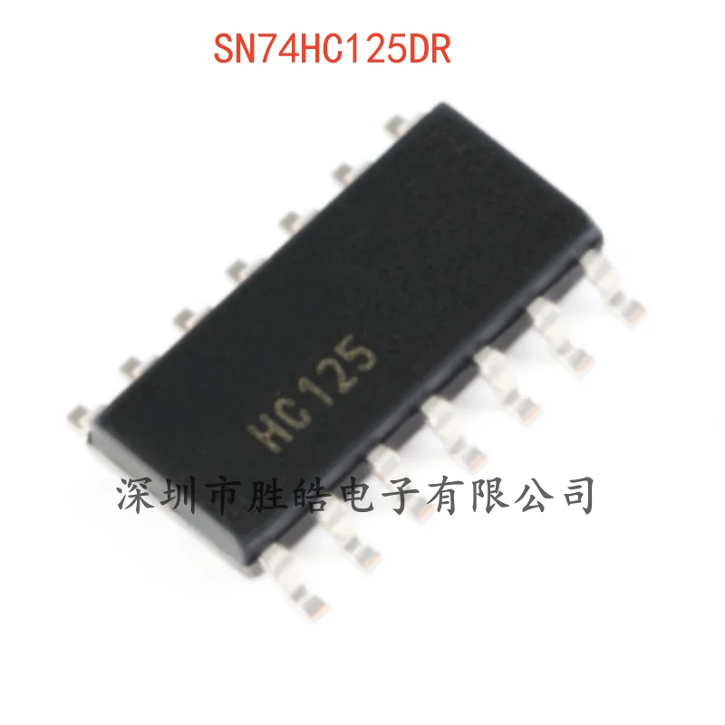 (10PCS)  NEW  SN74HC125DR  74HC125   Three-State Output Four-Way Bus Buffer Gate Logic Chip   SOIC-14   Integrated Circuit