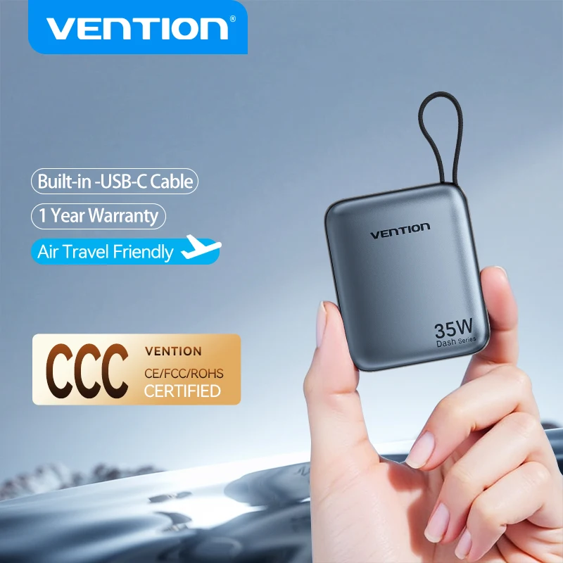 Vention CCC 10000mAh 35W batterie externe Charge rapide Portable Mini 3C PowerBank pour iPhone 17 Xiaomi chargeur de batterie de rechange externe