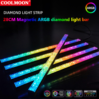 COOLMOON ARGB PC Case LED Strip Magnetic Computer Light Bar 5V/3PIN Small 4Pin ARGB Motherboard Light-Strip DIY Lamp Bar