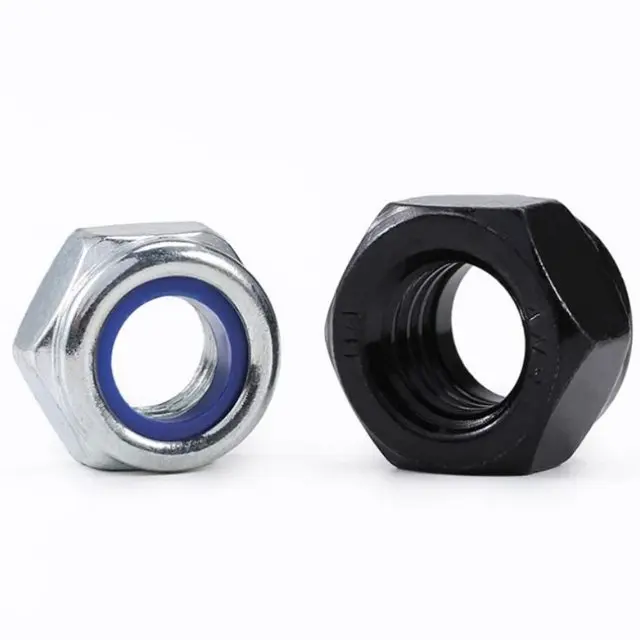 Weiyi Weißverzinkte Nylon-Sicherungsmutter Sechskant-Nylon-Einsatz Selbstsichernde Mutter 4 # -40 5 # -40 6 # -32 8 # -32 10 # -24 10 # -32 1/4-20 5/16-18 3/8-16 – Detail 3