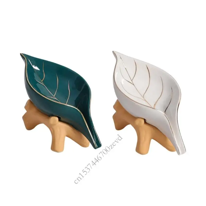 

Золотые листья декорация керамическое мыло блюдо с автоматическим дизайном дренажа для ванной комнаты столешница для мыла.