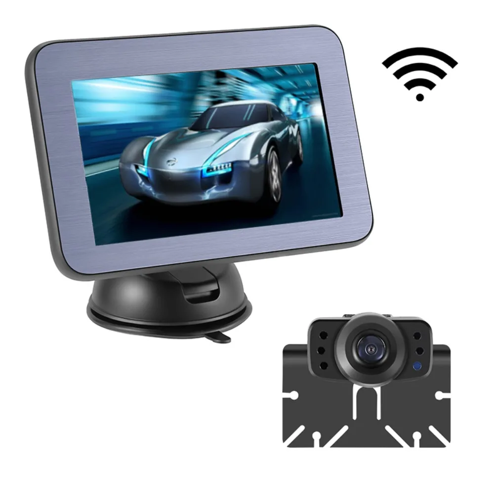 Waterproof 5 Monitor Wifi Wireless Backup Camera Kit Surveillance System RV Truck Bus Display